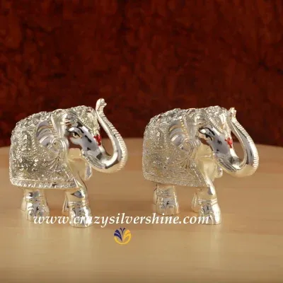 Silver Plated Elephants