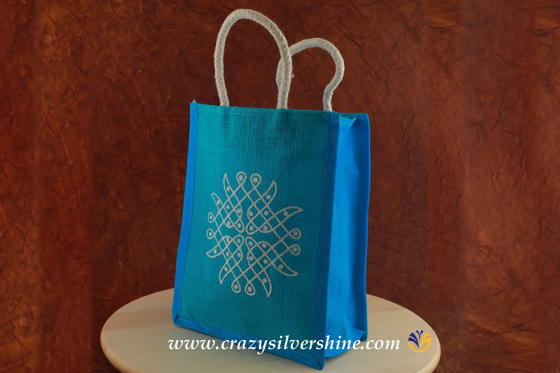 Return Gift Jute Bag Blue