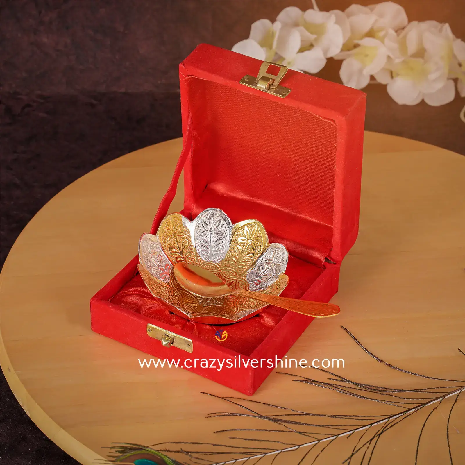 Gold and Silver Plated Lotus Bowl