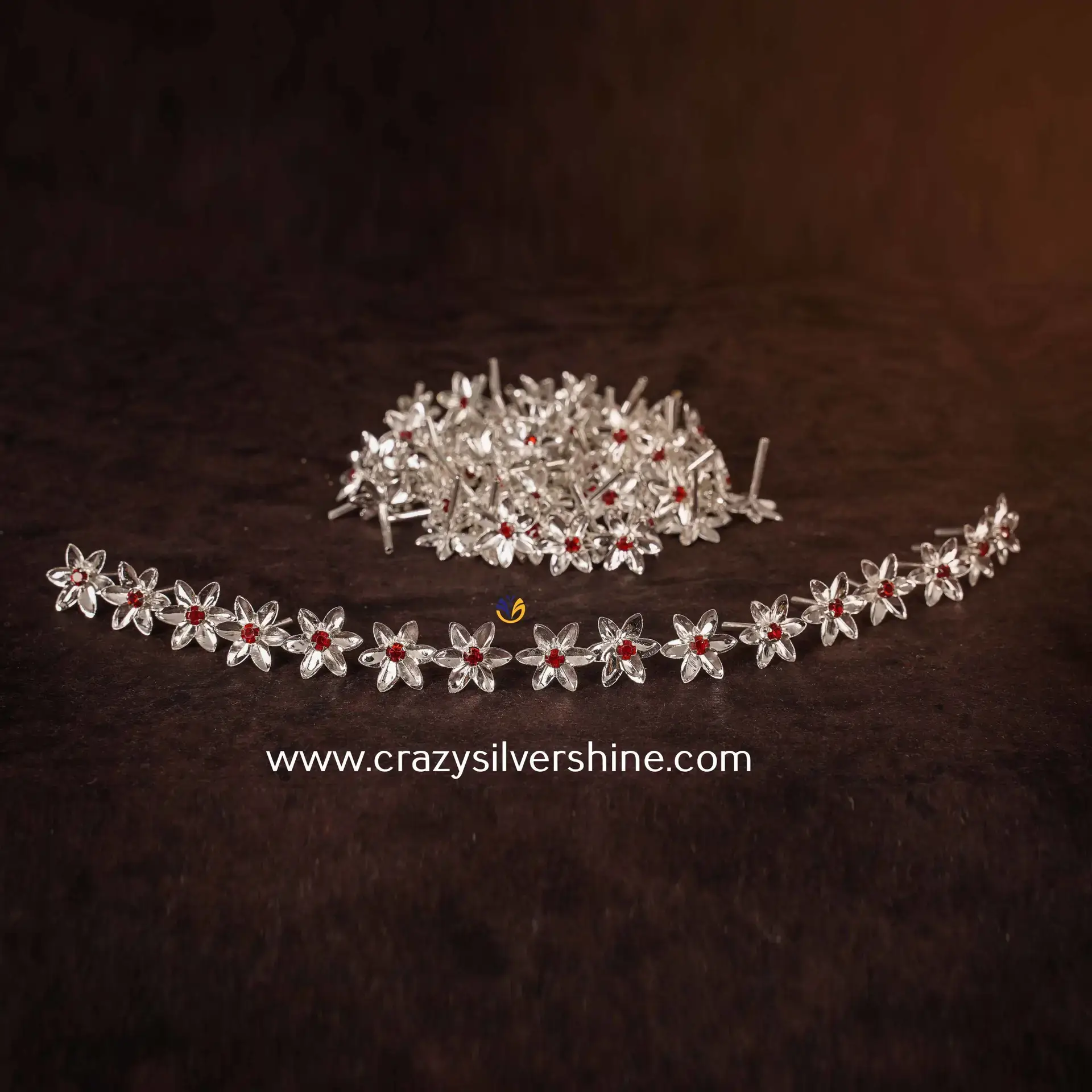 Silver Plated Parijatha Flowers