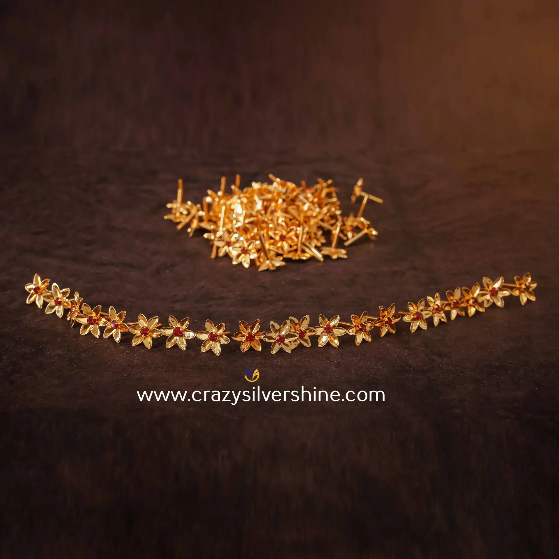 Gold Plated Parijatha Flowers