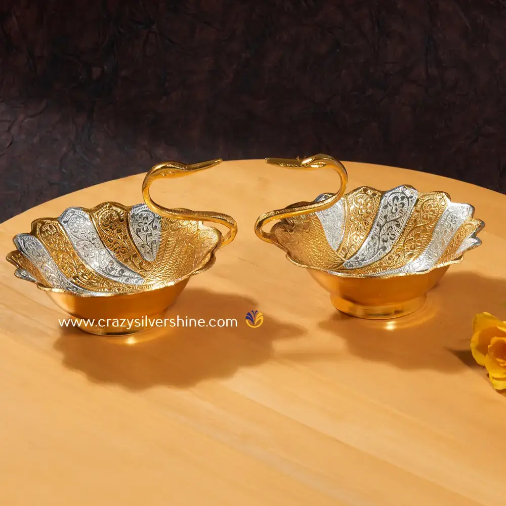 Gold Plated Swan Bowls