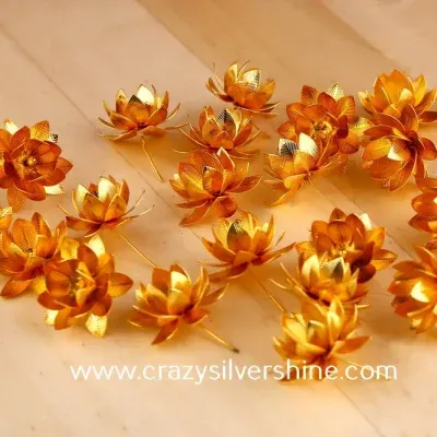 Gold Plated Lotus Flowers - Single