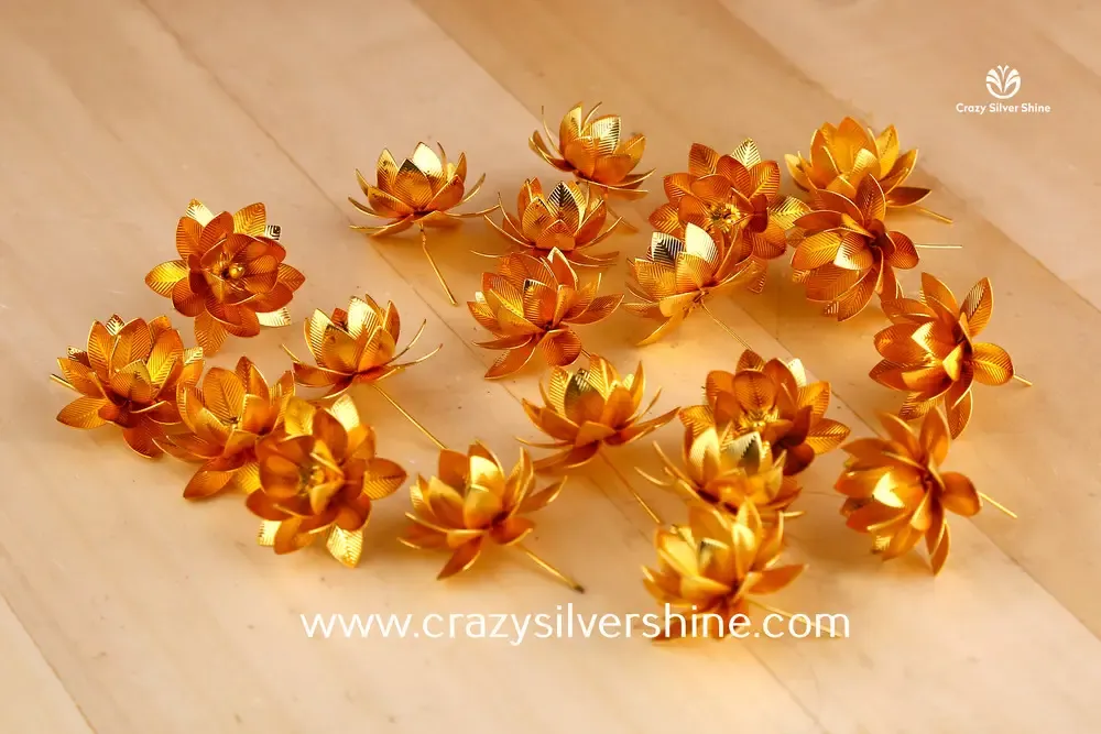 Gold Plated Lotus Flowers - Single
