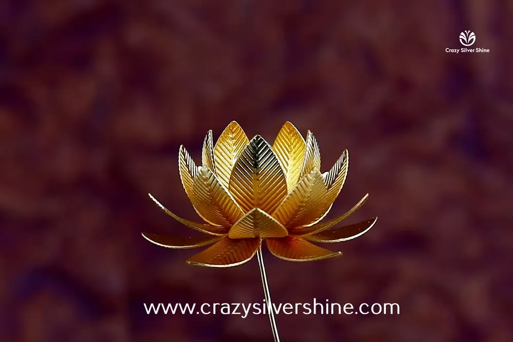 Gold Plated Lotus Flowers - Single - Image 2