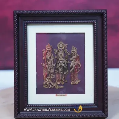Gold Plated Ram Parivar Frame