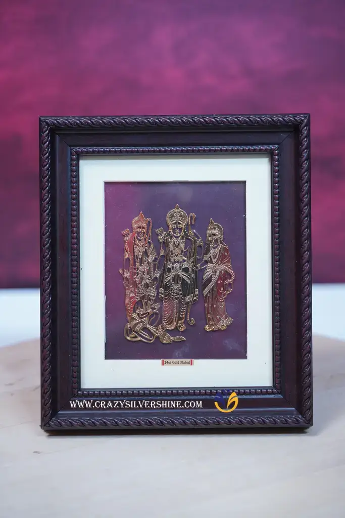 Gold Plated Ram Parivar Frame