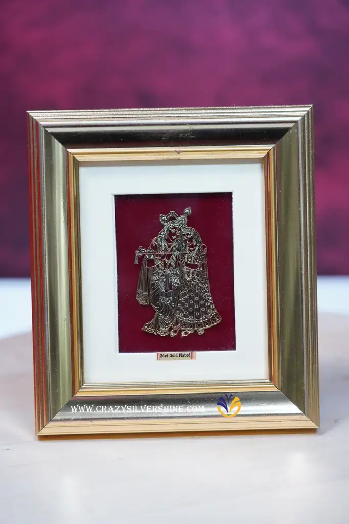 Gold Plated Radha Kridhna Frame
