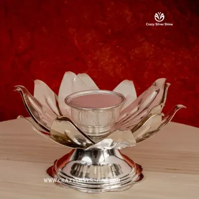 German Silver Lotus Flower Stand