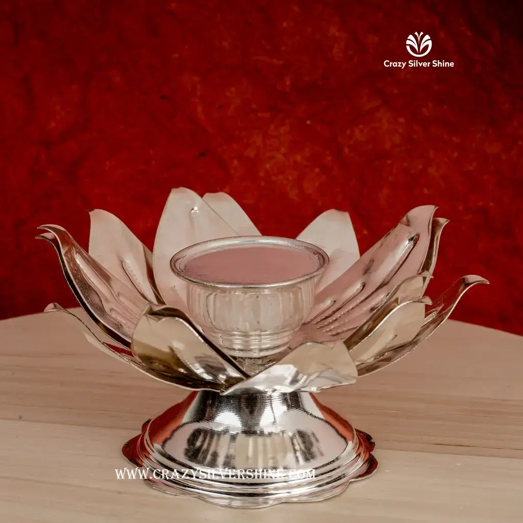German Silver Lotus Flower Stand