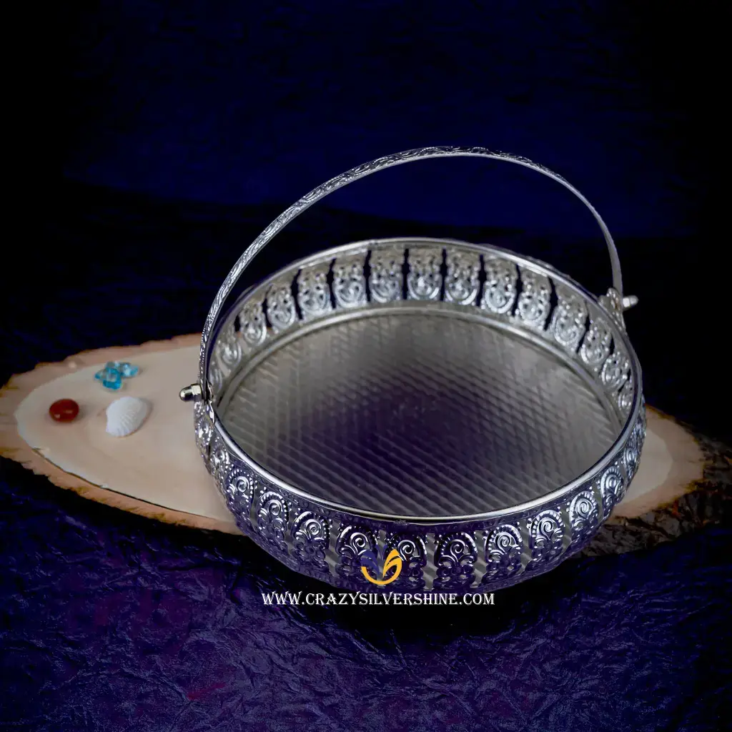 Eight Inches Silver Plated Metal Tray