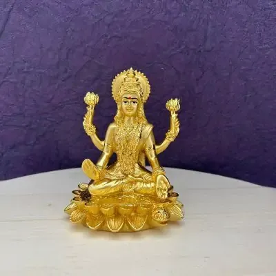 Gold Plated Lakshmi Idol